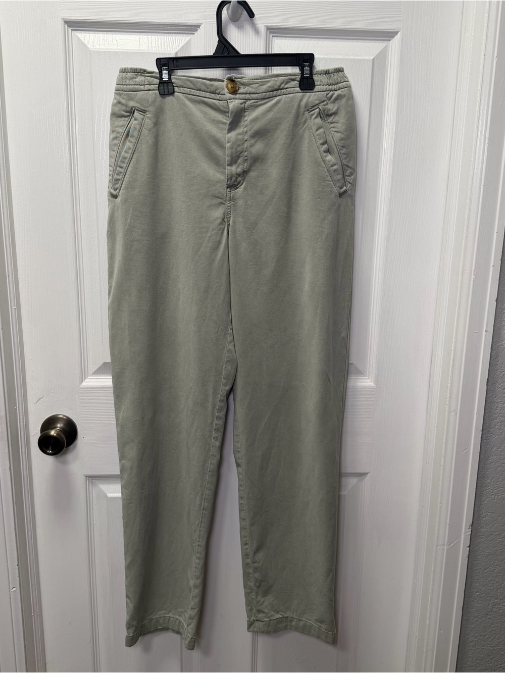 Marine Layer Men’s Saturday Pants Medium Sage Green Elastic Waist Chino